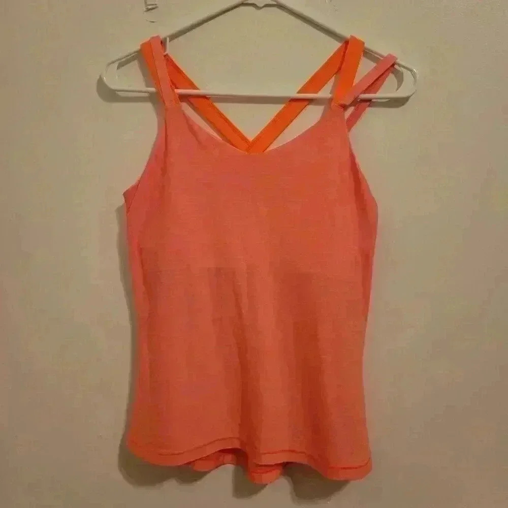 DANSKIN athletic dryfit shirt size xs orange